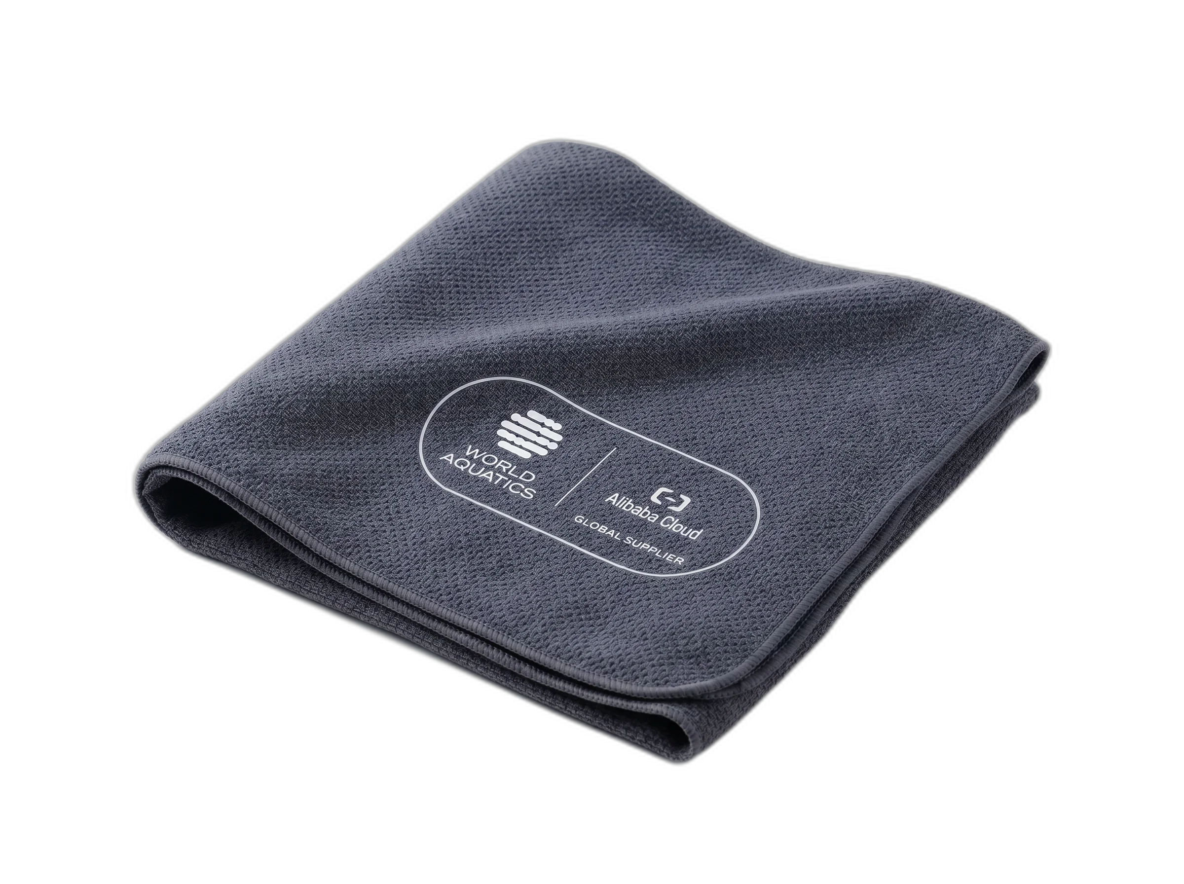 Gray co-branded commemorative towel