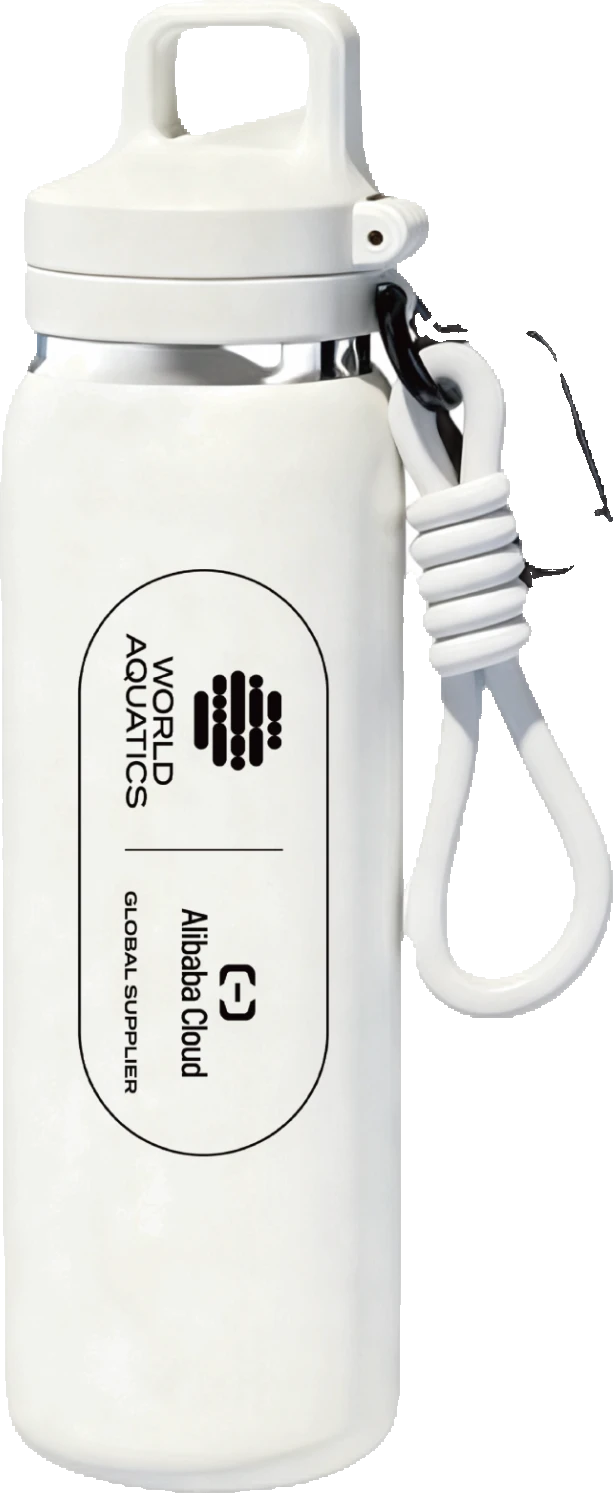 White co-branded water bottle